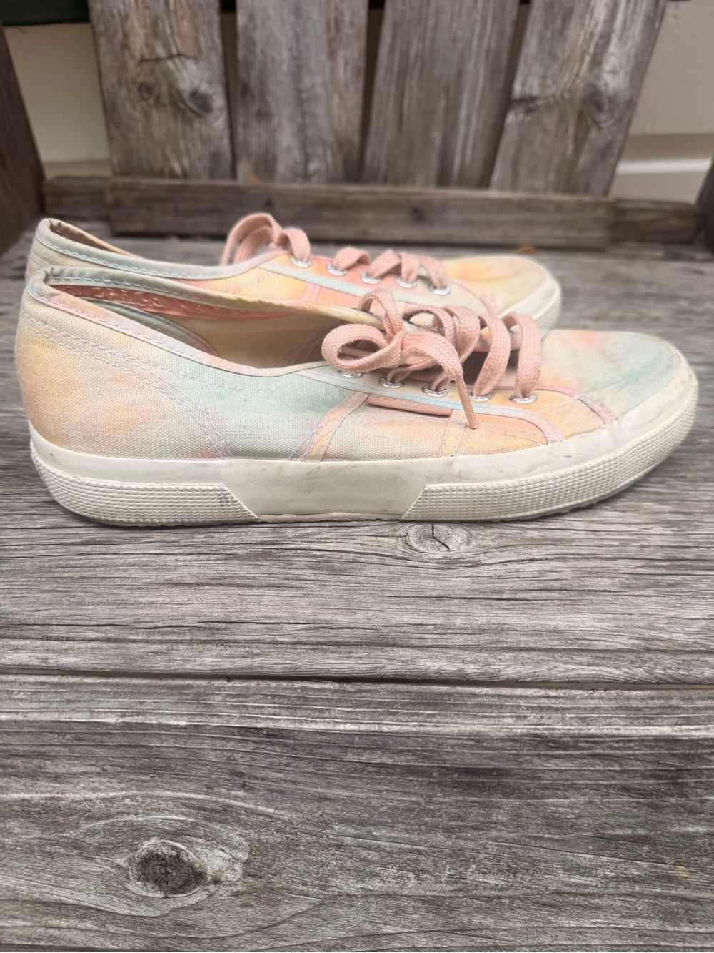 Superga 2750 COTU Classic Canvas Sneakers Pastel Tie Dye size 38